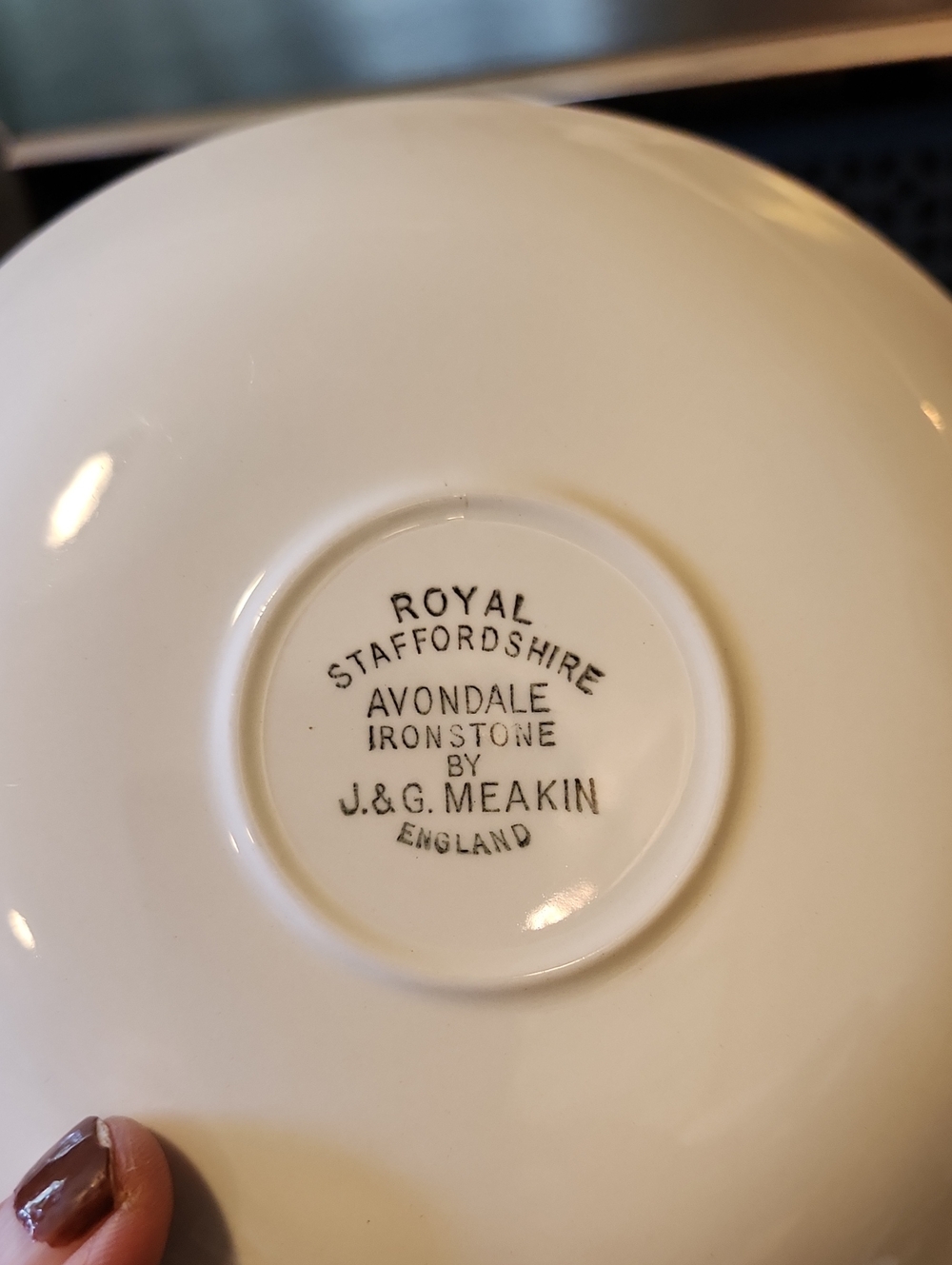 Royal Staffordshire Teacup Saucers Avondale By J&G Meakin England Vintage Sage - Picture 3 of 5
